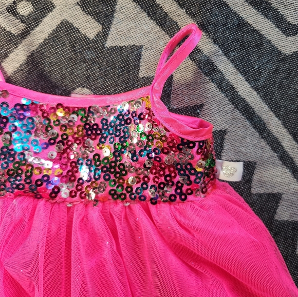 Build A Bear Build-A-Bear BABW Pink Dress Multi Color Sequins Bodice Tulle Skirt - Picture 4 of 11
